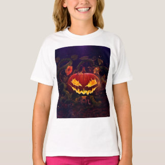 T-shirt de citrouille d'Halloween pour fille