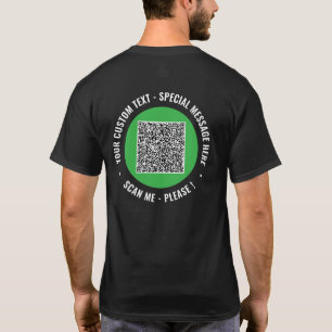 T-shirt de code QR personnalisé Exemple de texte p