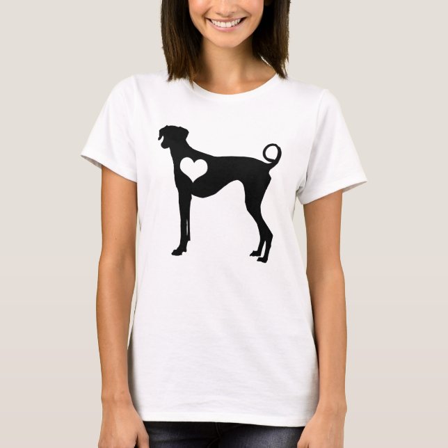 T-shirt de coeur d'Azawakh (Devant)