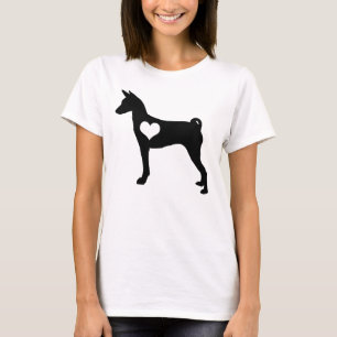 T-shirt de coeur de Basenji
