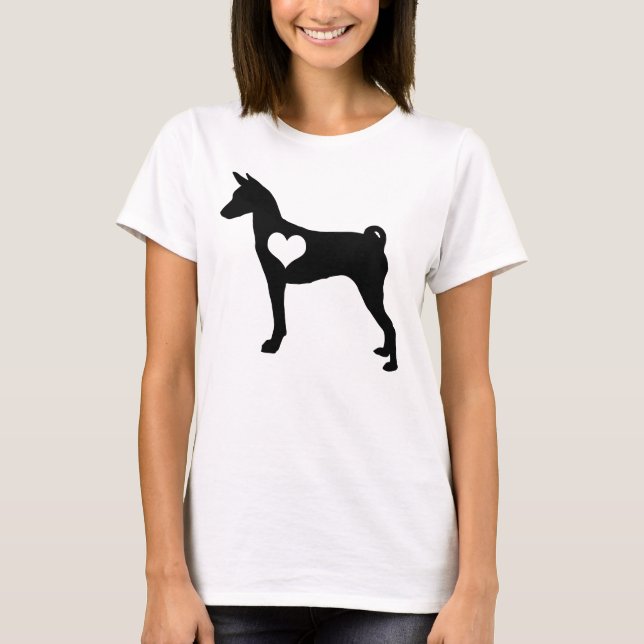 T-shirt de coeur de Basenji (Devant)