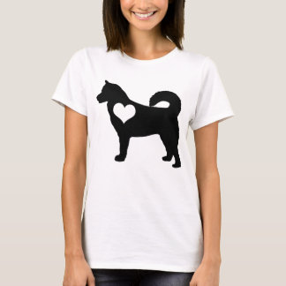 T-shirt de coeur de Malamute d'Alaska