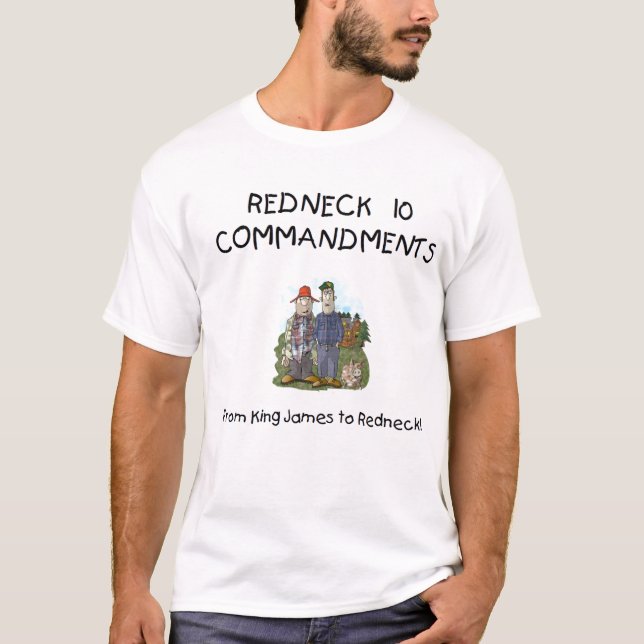 T-shirt de commandements du plouc 10 (Devant)