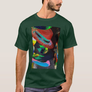 T-shirt de conception casquette abstrait néon mult