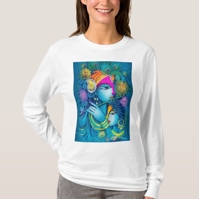 T-shirt de conception de Krishna de charge (Devant)