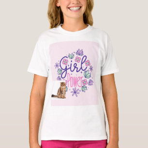 t-shirt de conception de pouvoir de chat et de fil