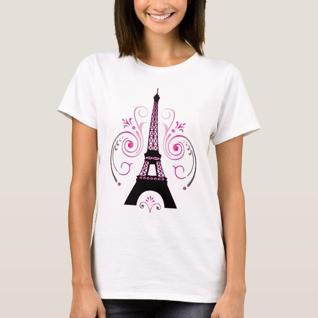 T-shirt de conception graphique de Tour Eiffel (Devant)