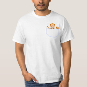 T-shirt de copain de poche de singe