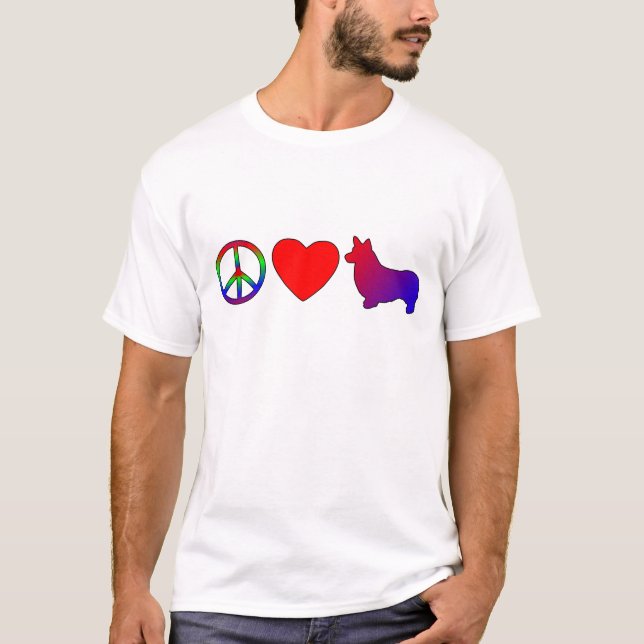 T-shirt de Corgis de Gallois de Pembroke d'amour (Devant)