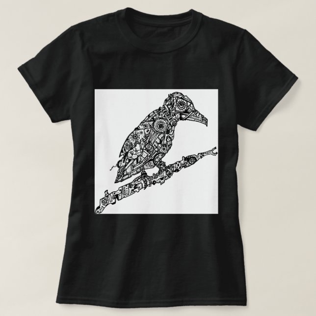 T-shirt de corneille de Steampunk (Design devant)
