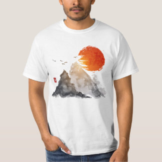 T-shirt de coucher du soleil de montagne