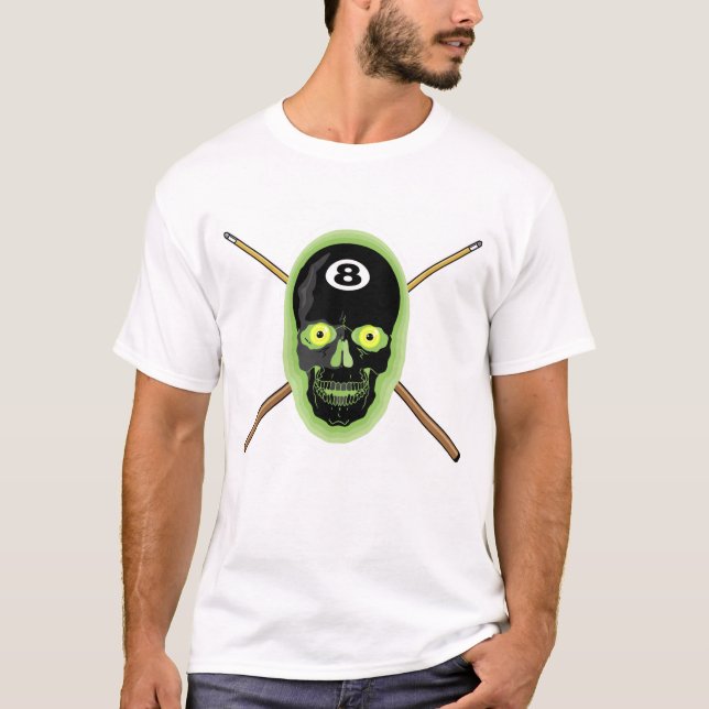 T-shirt de crâne de 8 boules (Devant)