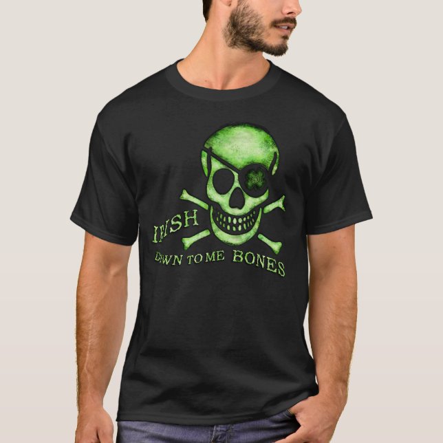 T-shirt de crâne de pirate du jour de St Patrick (Devant)