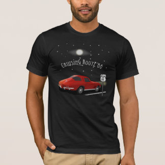 T-shirt de croisière de l'itinéraire 66 de voiture