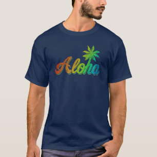 T-shirt de cru Aloha - arc-en-ciel classique Hawaï