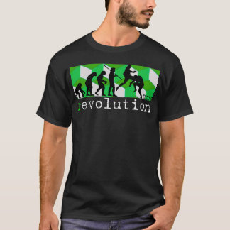 T-shirt de cube en vert de diagramme d'évolution