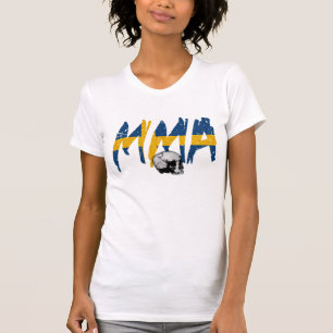 T-shirt de dames de crâne de MIXED MARTIAL ART de