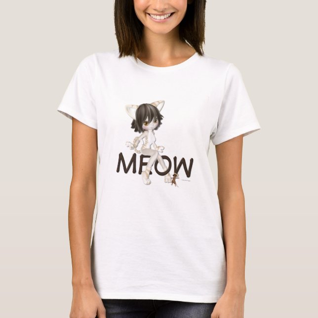 T-shirt de dames de Meow (Devant)