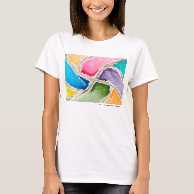T-shirt de dames par des couleurs heureuses (Devant)