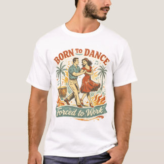 T-shirt de danse latine couple salsa style rétro