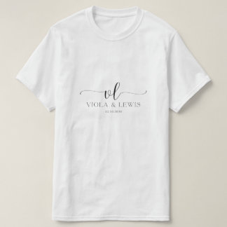 T-shirt de date de mariage personnalisé Elegant Vi
