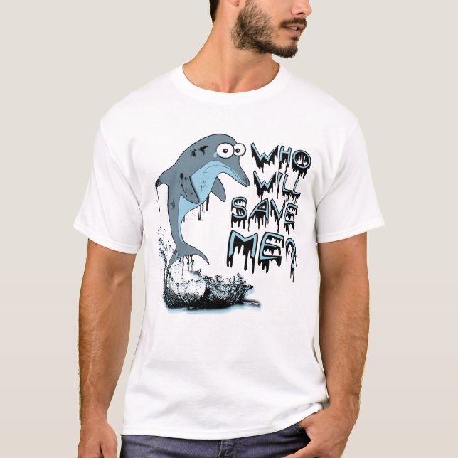 T-shirt de dauphin de flaque d'huile (Devant)