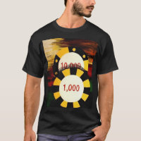 T-shirt de décor d'art de jetons de poker