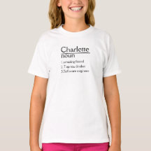 T-shirt de définition de nom personnalisé