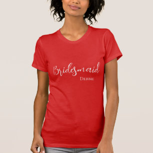 T-Shirt de Demoiselle d'Honneur avec Nom Personnal