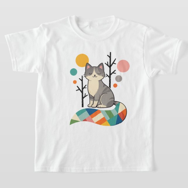 T-Shirt de Design Minimaliste de Chat (Poser)