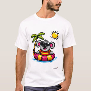T-shirt de dessin animé de koala cool à la fête au