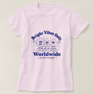 T-shirt de dessin animé mignon et positif avec des