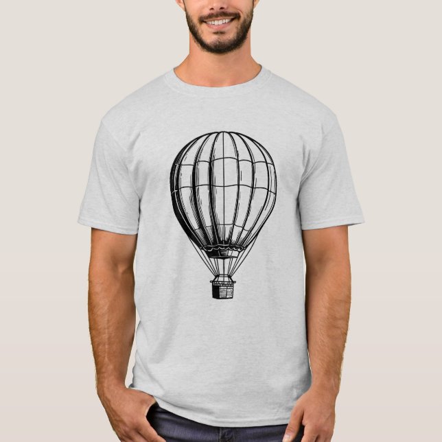 T-Shirt de dessin minimal à air chaud à l'encre de (Devant)