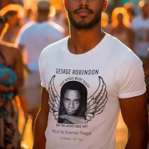 T-Shirt de deuil personnalisé avec photo moderne