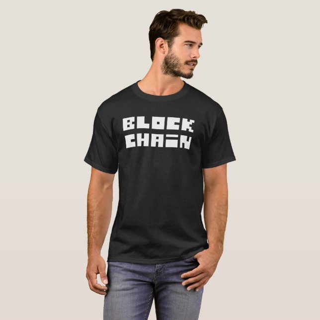 T-shirt de devise de pièce de monnaie de chaîne de (Devant entier)