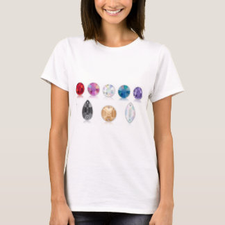 T-shirt de diamant de fausse pierre de Bling Bling