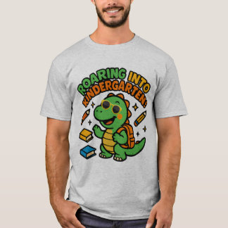 T-shirt de dinosaure rugissant pour la maternelle