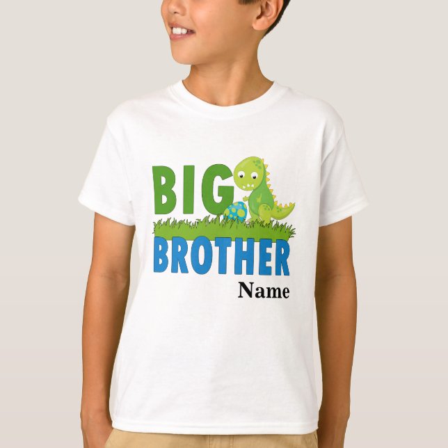 T-shirt de dinosaures grand frère personnalisé (Devant)