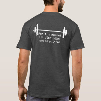 T-shirt de discipline avec un texte blanc brut
