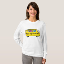 T-shirt de douille d'autobus d'amour de joie le