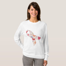T-shirt de douille de conscience de cancer du sein