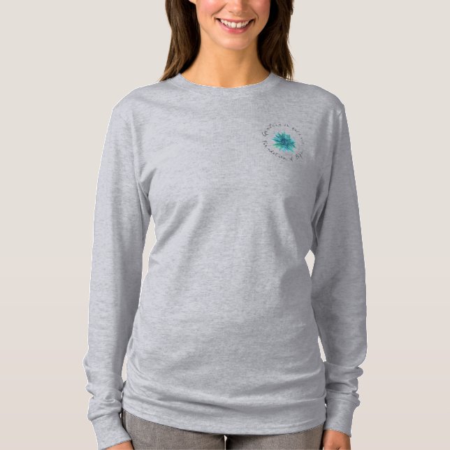 T-shirt de douille de logo de base long (Devant)