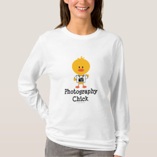 T-shirt de douille de poussin de photographie long