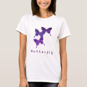 T-shirt de douille de trio de papillon long