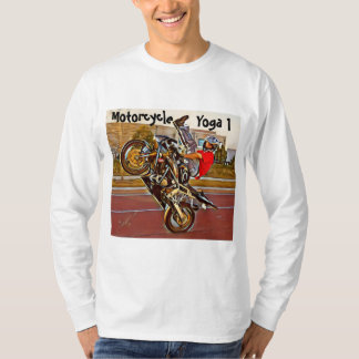 T-shirt de douille de yoga de moto long