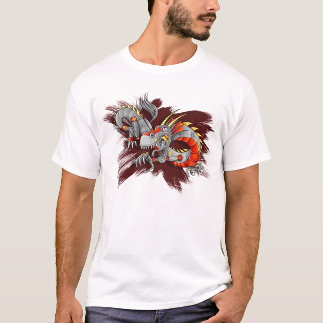 T-shirt de dragon de cyborg de robot (Devant)