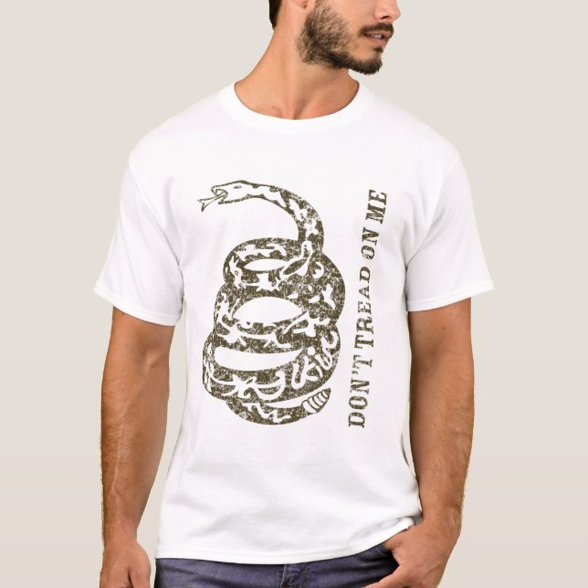 T-shirt de drapeau de Gadsen (brun) (Devant)