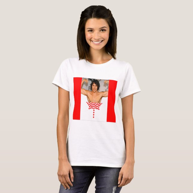 T-shirt de drapeau de Justin Trudeau Canada (Devant entier)