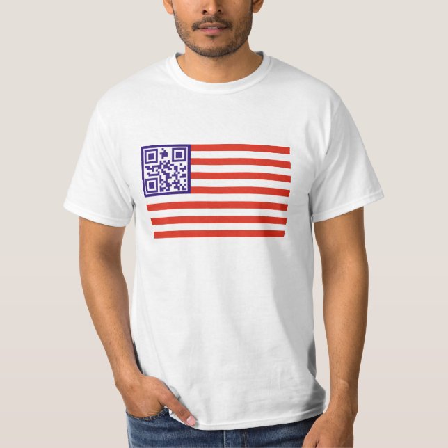 T-shirt de drapeau de QR (Google.com) (Devant)