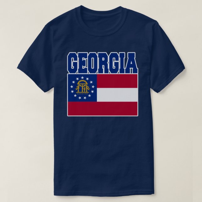 T-shirt de drapeau d'état de la Géorgie (Design devant)